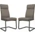 Dania Dining Chairs with Grey Legs - Taupe, Faux Leather