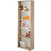 Dania Kids 4-Shelf Bookcase - White, Sonoma Oak