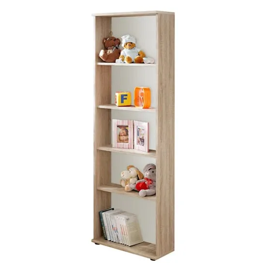 Dania Kids 4-Shelf Bookcase - White, Sonoma Oak