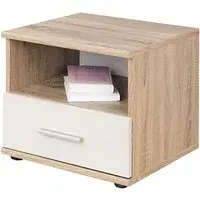 Dania Kids Bedside Cabinet - White, Sonoma Oak