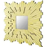 Dania Large Square Sunburst Wall Mirror - Gold