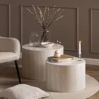 Dania Round Coffee Table Set of 2 - Light Oak