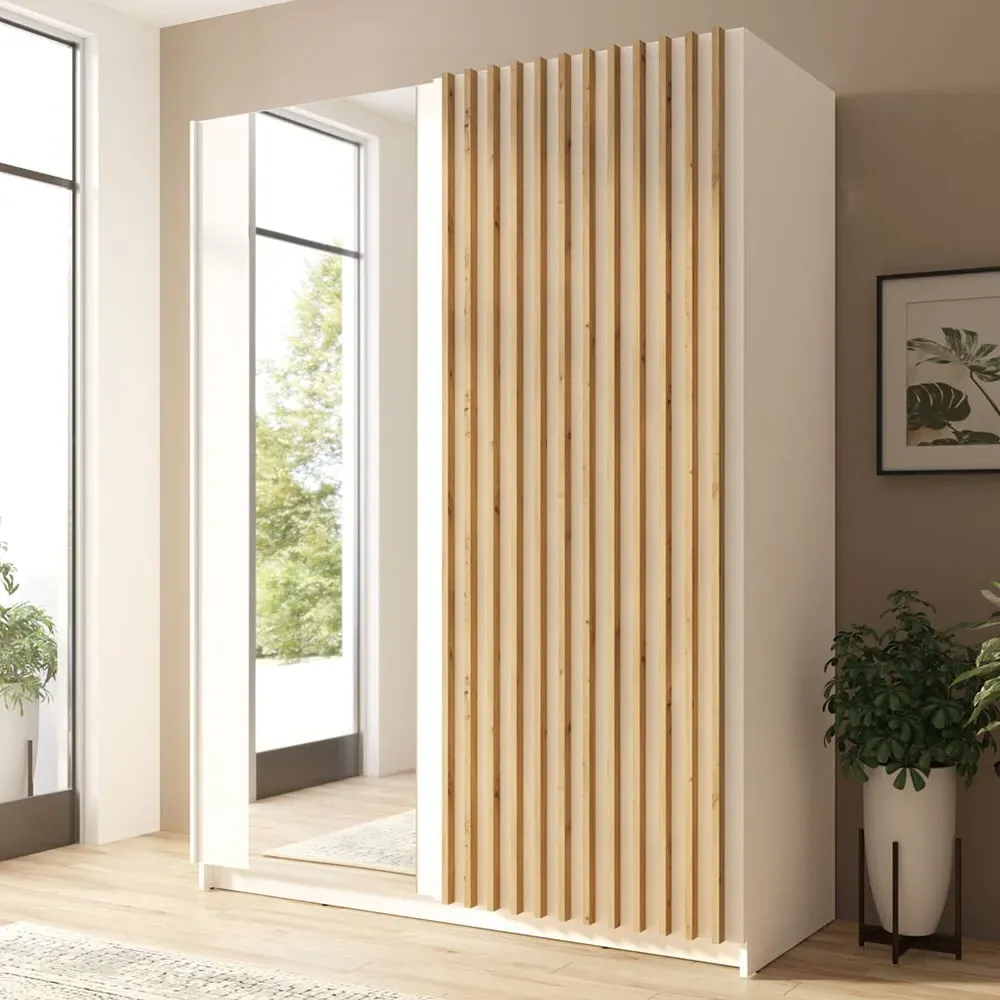 Dania Small 2-Door Sliding Wardrobe - White