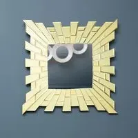 Dania Small Square Sunburst Wall Mirror - Gold