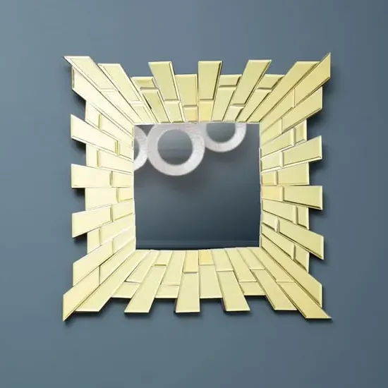 Dania Small Square Sunburst Wall Mirror - Gold image