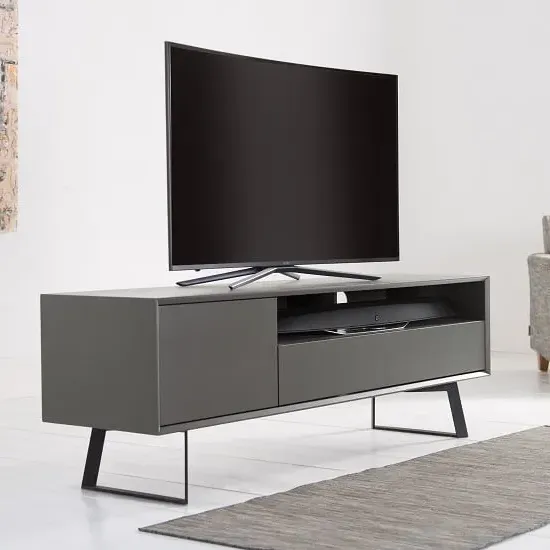 Daniel Large TV Stand with Flap Door - Charcoal Grey