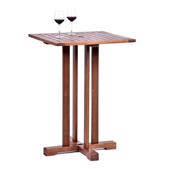 Danil Hardwood Square Bar Table - Teak