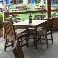 Danil Outdoor Dining Table with 4 Side Chairs - Oak