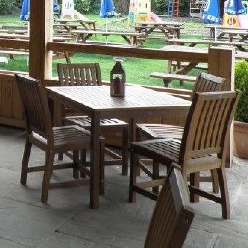 Danil Outdoor Dining Table with 4 Side Chairs - Oak image