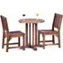 Danil Round Dining Table and 2 Side Chairs - Teak