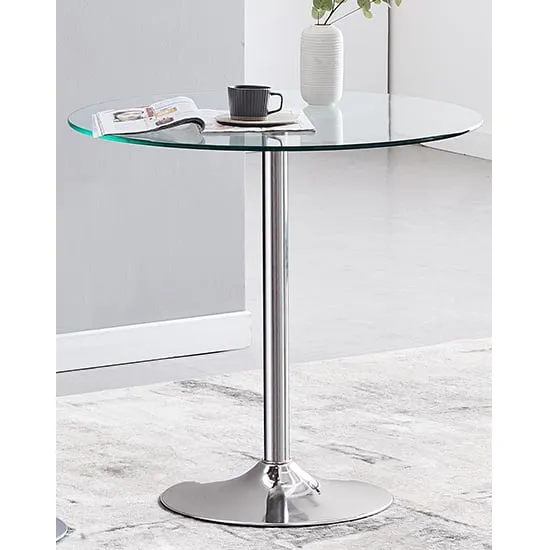 Dante Round Dining Table - Clear, Glass image