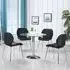 Dante Round Dining Table with 4 Darcy Chairs - Black, Glass