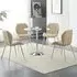 Dante Round Dining Table with 4 Darcy Chairs - Taupe, Glass