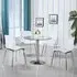 Dante Round Dining Table with 4 Darcy Chairs - White, Glass