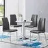 Dante Round Dining Table with 4 Opal Chairs - Clear, Glass