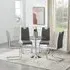 Dante Round Dining Table with 4 Petra Chairs - Clear, Glass
