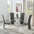 Dante Round Dining Table with 4 Ravenna Chairs - Clear, Glass