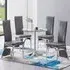 Dante Round Dining Table with 4 Romeo Chairs - Clear, Glass