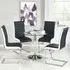 Dante Round Dining Table with 4 Symphony Chairs - Clear, Glass