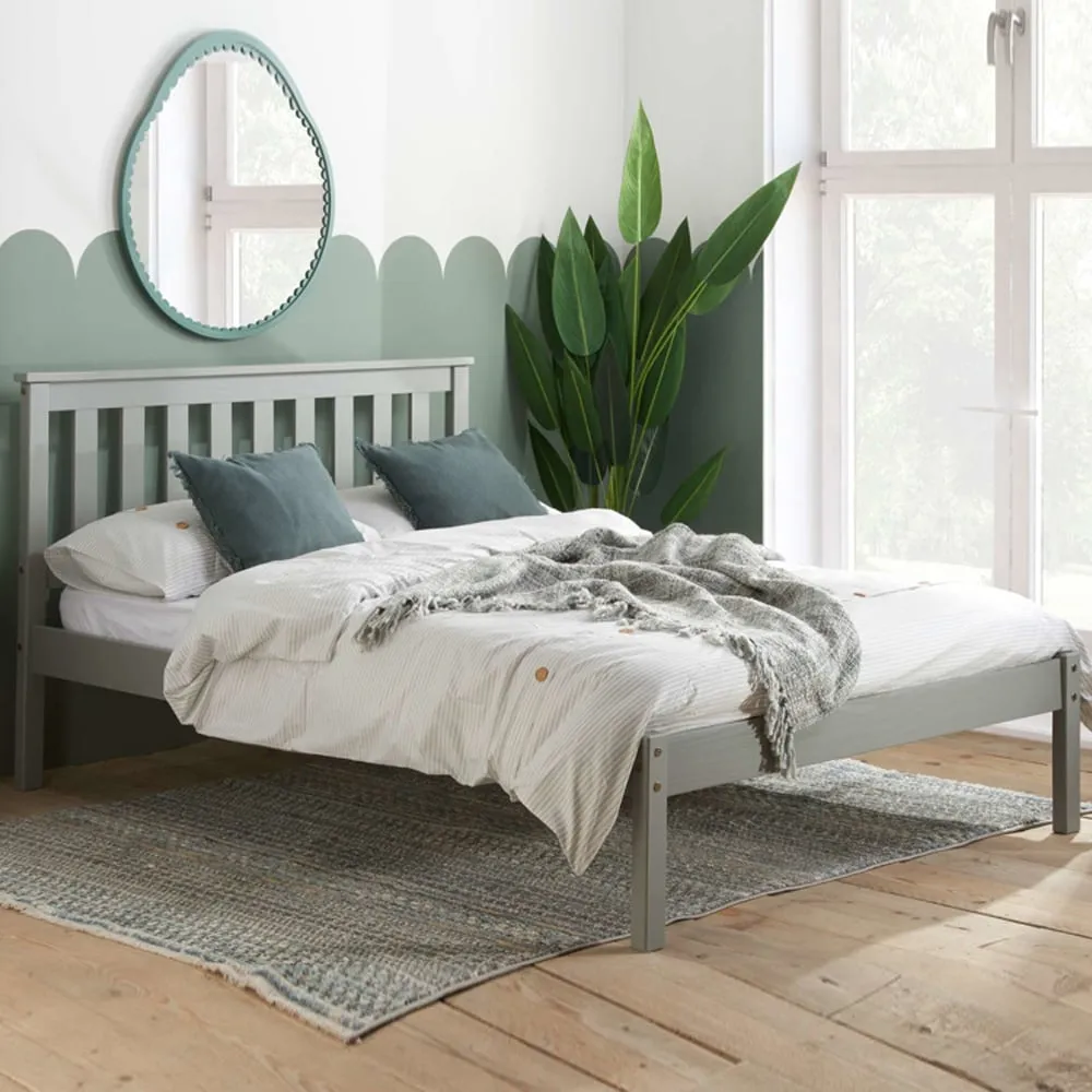 Danvers King Size Bed Frame - Grey, Wood