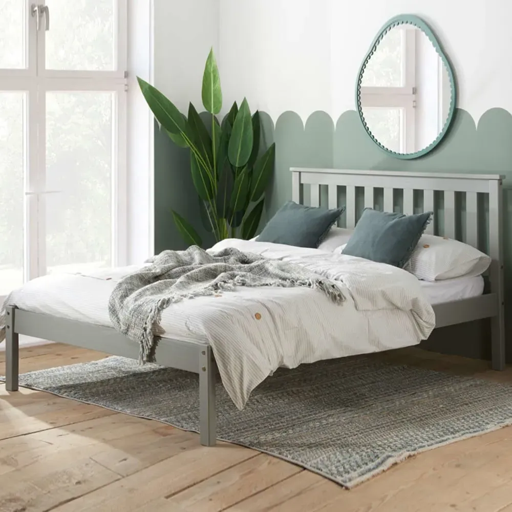 Danvers Small Double Bed Frame - Grey, Wood