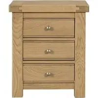 Danville Bedside Cabinet with 3 Drawers - Oak