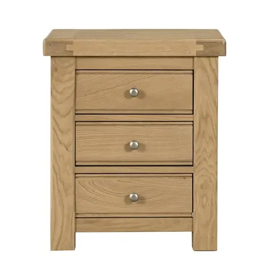 Danville Bedside Cabinet with 3 Drawers - Oak