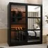 Danville Large Mirrored Wardrobe with Sliding Doors - Black