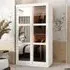 Danville Small Mirrored Wardrobe with Sliding Doors - White
