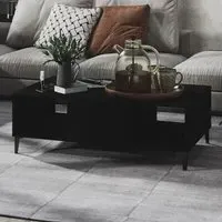 Danya Rectangular Coffee Table with Storage - Black, Chipboard
