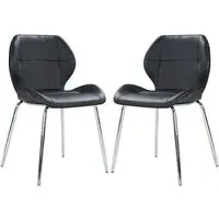 Darcy Dining Chairs Pair - Black, Faux Leather