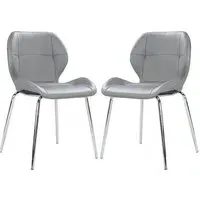 Darcy Dining Chairs Pair - Grey, Faux Leather