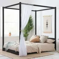 Darian King Size Bed Frame - Black, Wood