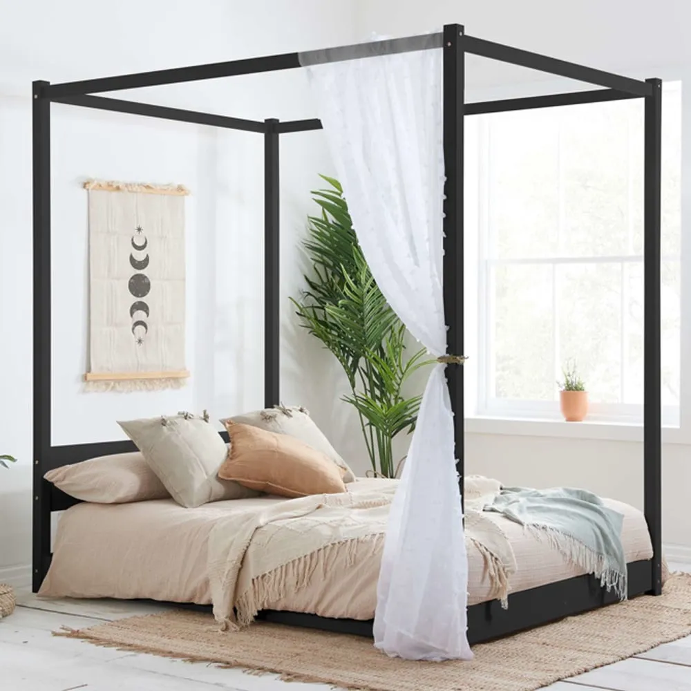 Darian King Size Bed Frame - Black, Wood