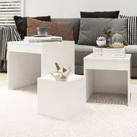 Darice Nest of 3 Tables - White, Chipboard