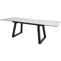 Darien Ceramic Marble Extending Dining Table - White