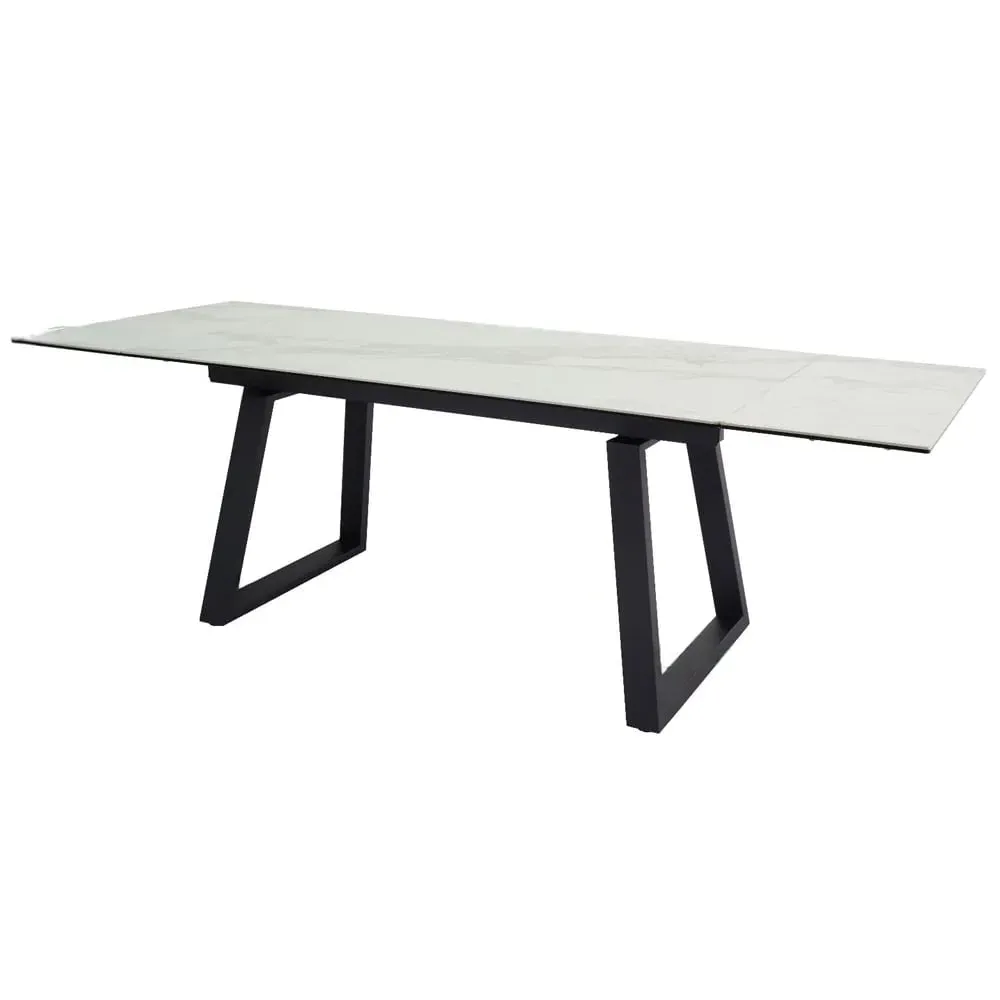 Darien Ceramic Marble Extending Dining Table - White