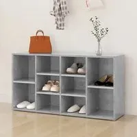 Darion Shoe Storage Bench with 10 Shelves - Concrete Effect