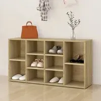 Darion Shoe Storage Bench with 10 Shelves - Sonoma Oak