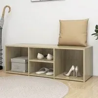 Darion Shoe Storage Bench with 4 Shelves - Sonoma Oak