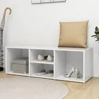 Darion Shoe Storage Bench with 4 Shelves - White