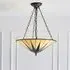 Dark Star 3-Light Pendant Light - Dark Bronze, Tiffany Glass