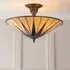 Dark Star 3 Light Semi Flush Ceiling Light - Dark Bronze