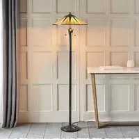 Dark Star Tiffany Floor Lamp - Cream, Glass