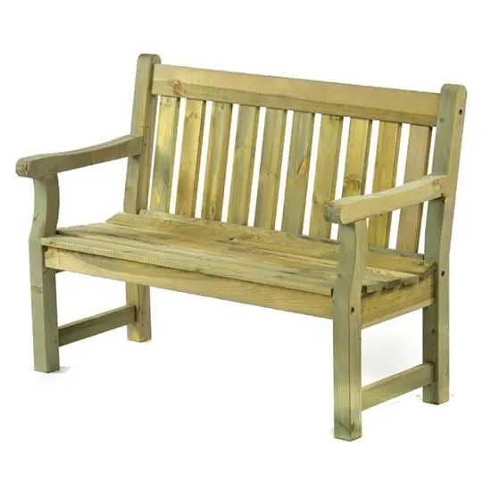 Darko 2-Seater Garden Bench with Arms - Green Natural, Pine image