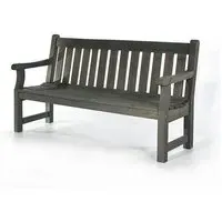 Darko 3-Seater Garden Bench with Arms - Dark Grey, Pine