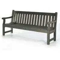 Darko 4-Seater Garden Bench with Arms - Dark Grey, Pine