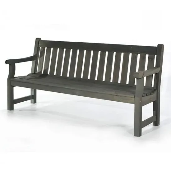 Darko 4-Seater Garden Bench with Arms - Dark Grey, Pine