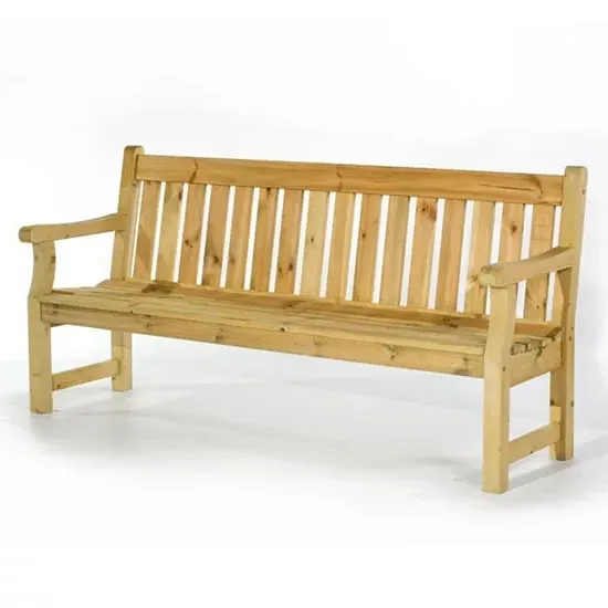 Darko 4-Seater Garden Bench with Arms - Green Natural, Pine