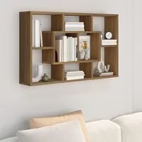 Darko Rectangular Wall Shelf - Brown Oak, Engineered Wood